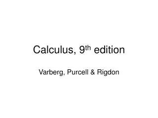 Calculus, 9 th edition