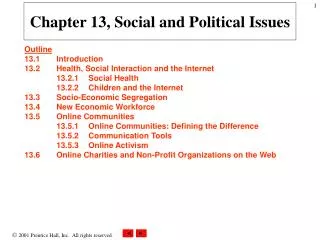 Chapter 13, Social and Political Issues