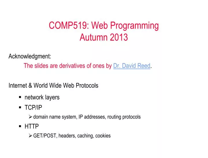 comp519 web programming autumn 2013