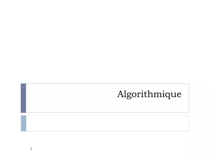 algorithmique