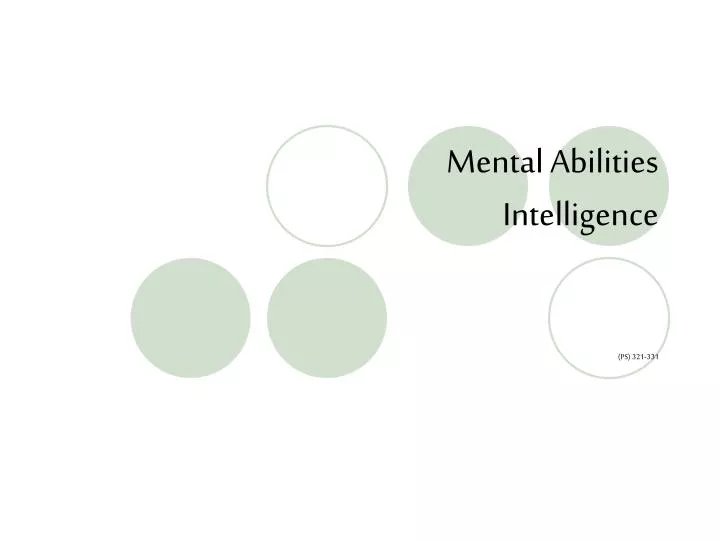 mental abilities intelligence