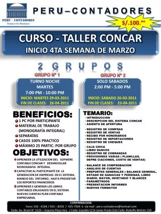 Perú -  Contadores Trainers for Bussiness