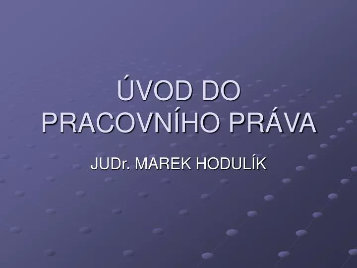 vod do pracovn ho pr va