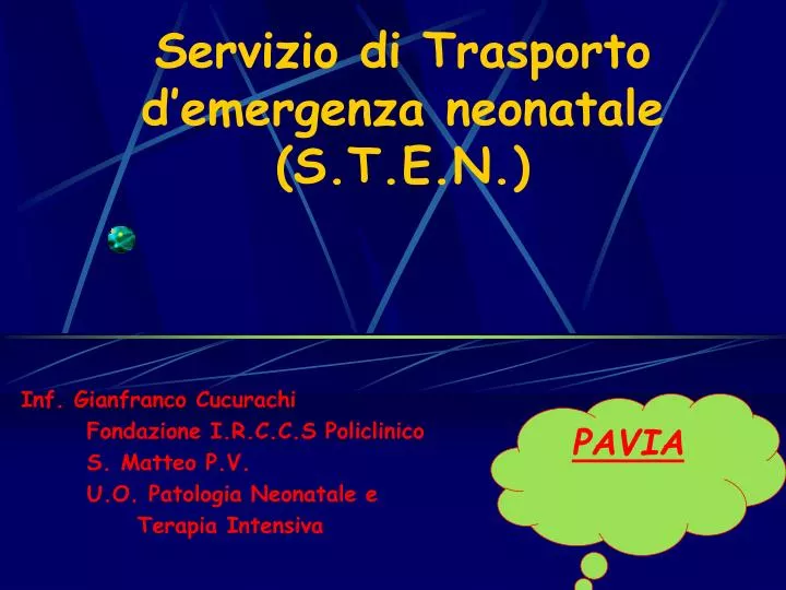 servizio di trasporto d emergenza neonatale s t e n