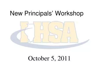 New Principals’ Workshop