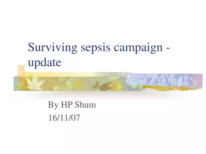 surviving sepsis campaign update