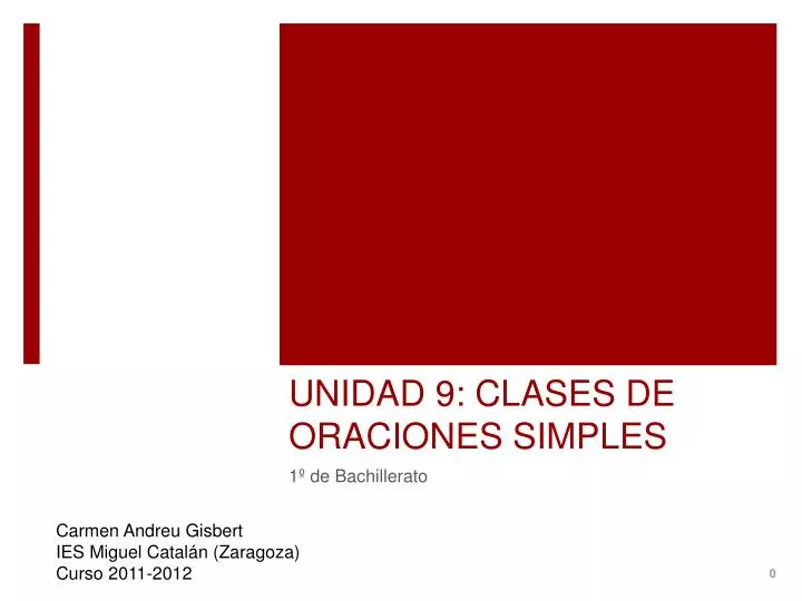 unidad 9 clases de oraciones simples