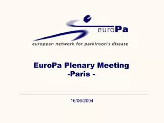 EuroPa Plenary Meeting -Paris -