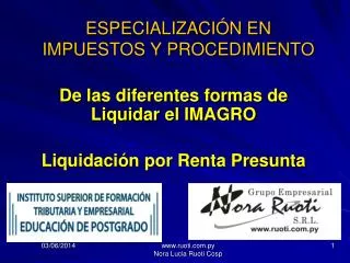 especializaci n en impuestos y procedimiento
