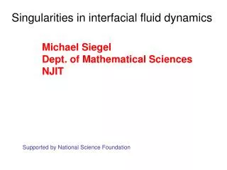 Singularities in interfacial fluid dynamics