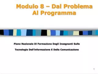 modulo 8 dal problema al programma