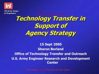 Technology Transfer in Support of Agency Strategy