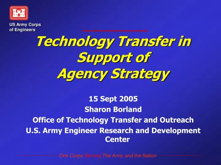 technology transfer in support of agency strategy