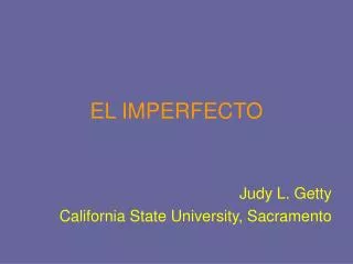 el imperfecto