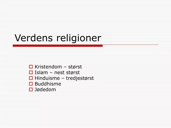 verdens religioner