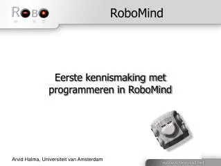 eerste kennismaking met programmeren in robomind