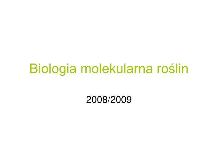 biologia molekularna ro lin