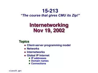 Internetworking Nov 19, 2002
