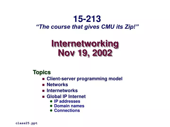 internetworking nov 19 2002
