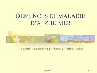 demences et maladie d alzheimer