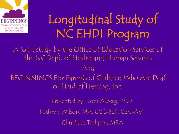 longitudinal study of nc ehdi program