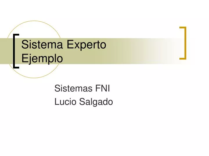 sistema experto ejemplo