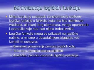 minimi zacija logi kih funkcija