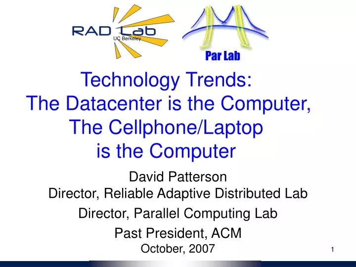 technology trends the datacenter is the computer the cellphone laptop is the computer