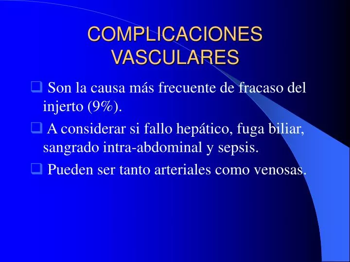 complicaciones vasculares