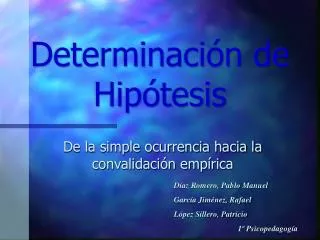 determinaci n de hip tesis