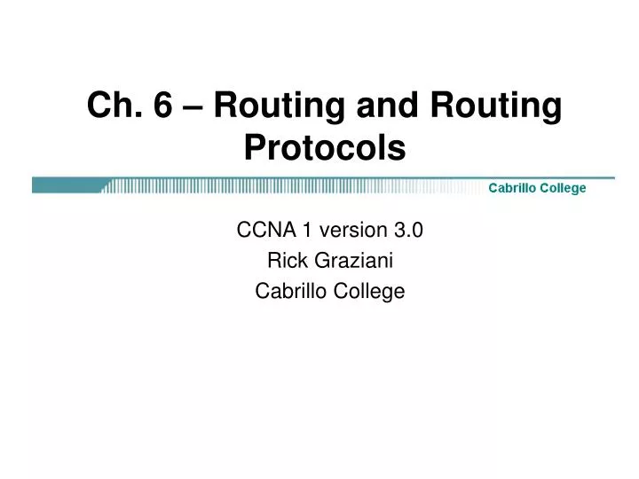 ch 6 routing and routing protocols