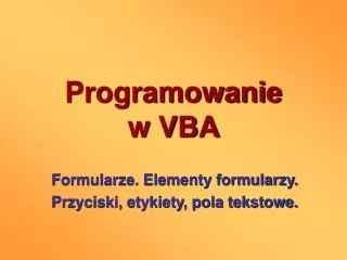 Programowanie w VBA