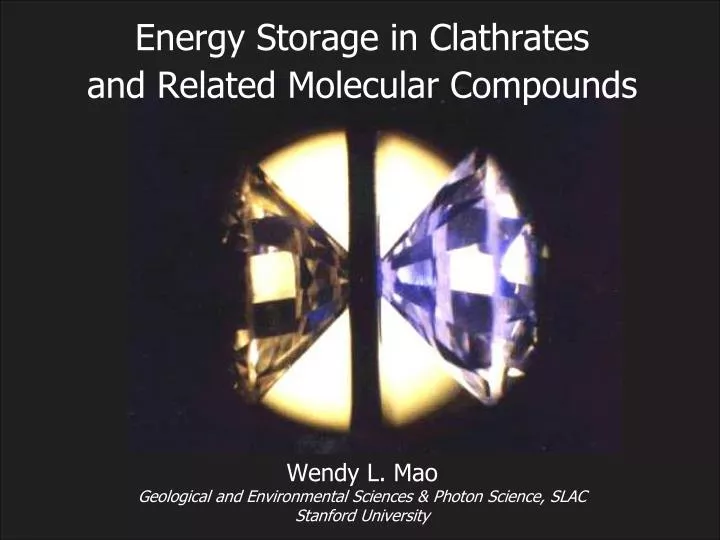 energy storage in clathrates and related molecular compounds