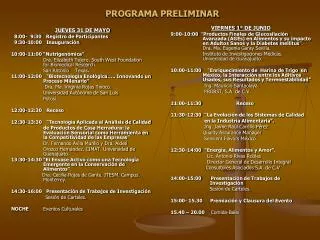 programa preliminar