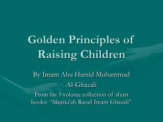 Golden Principles of Raising Children