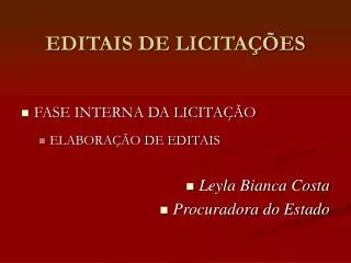 EDITAIS DE LICITAÇÕES