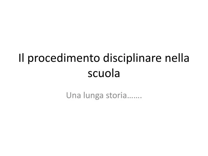 il procedimento disciplinare nella scuola