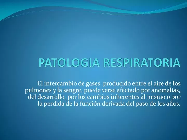 patologia respiratoria