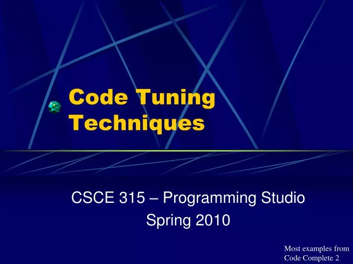 code tuning techniques