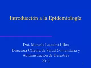 introducci n a la epidemiolog a