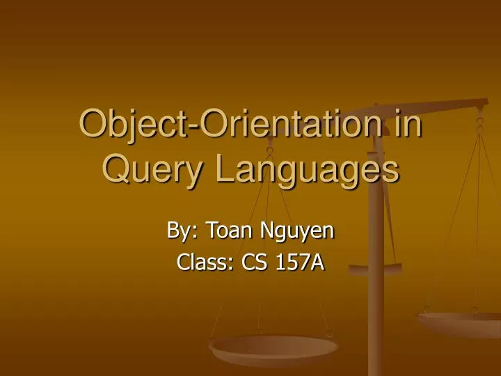 object orientation in query languages