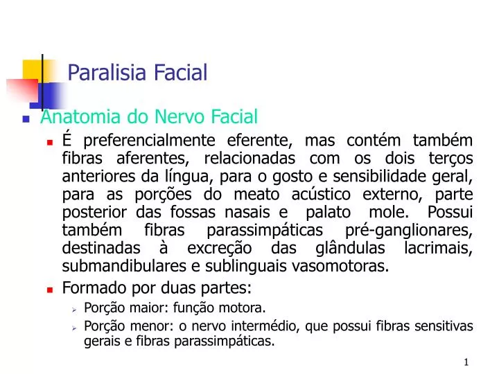 paralisia facial