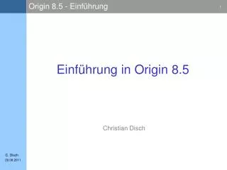 Einführung in Origin 8.5
