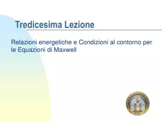 tredicesima lezione