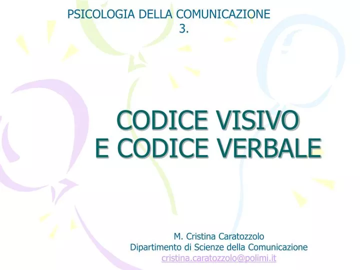 codice visivo e codice verbale