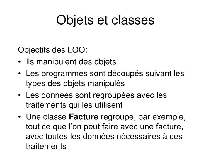 objets et classes