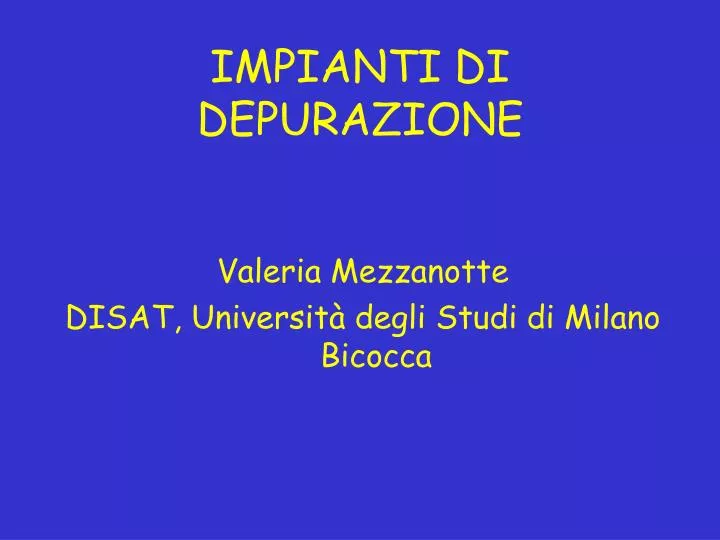 impianti di depurazione