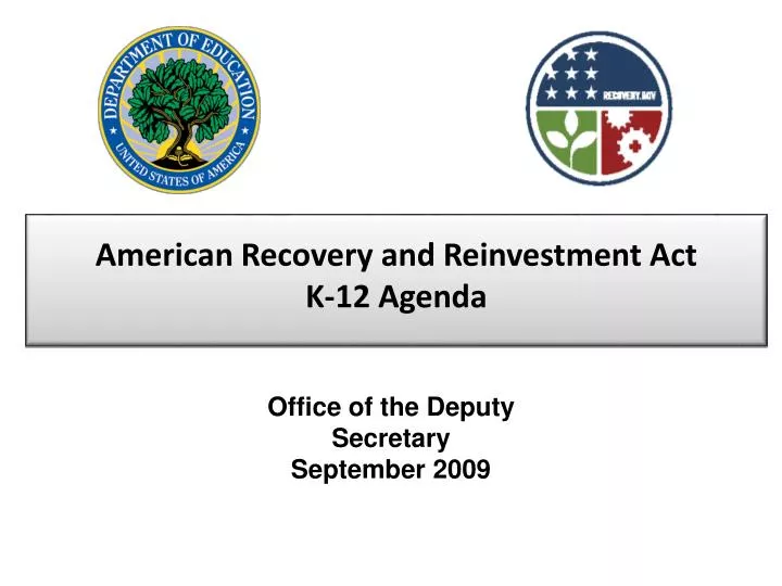 american recovery and reinvestment act k 12 agenda