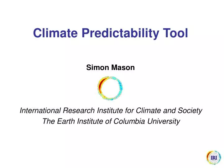 climate predictability tool
