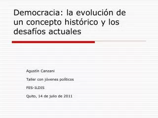democracia la evoluci n de un concepto hist rico y los desaf os actuales